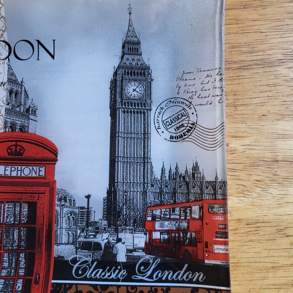 Classic London England City Display Glass Souvenir Plate Big Ben, Phone Box, etc - Picture 3 of 5